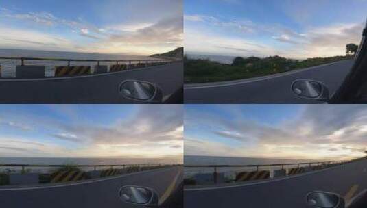 南澳岛自驾 日落环岛高速沿途的风景高清在线视频素材下载