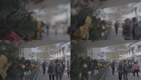 香港天坛大佛景区圣诞装饰高清在线视频素材下载