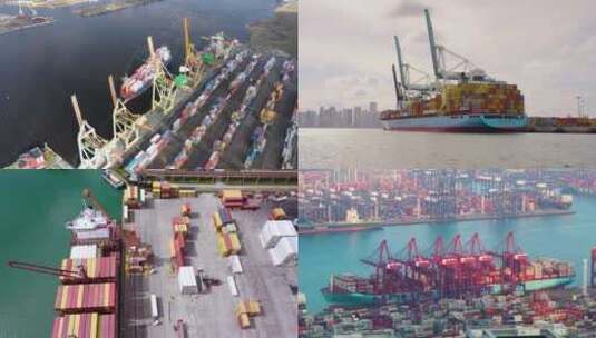 海运物流港口集装箱高清在线视频素材下载