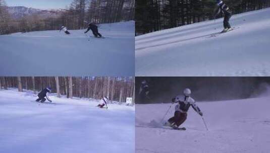 滑雪场滑雪高清在线视频素材下载