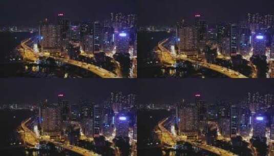 香港航拍夜景高清在线视频素材下载