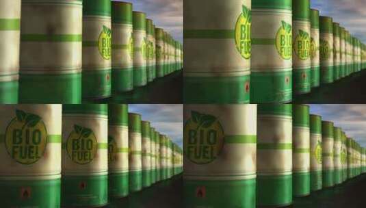 生物燃料绿色清洁生态可再生燃料桶排不尽高清在线视频素材下载