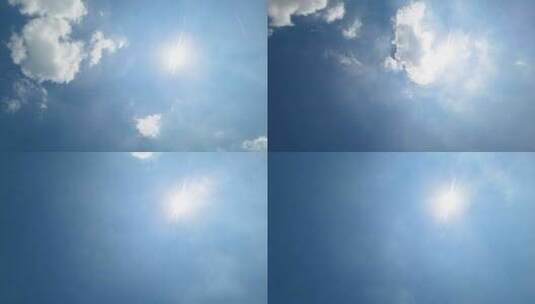 蓝天白云午时的太阳阳光天气唯美延时摄影高清在线视频素材下载