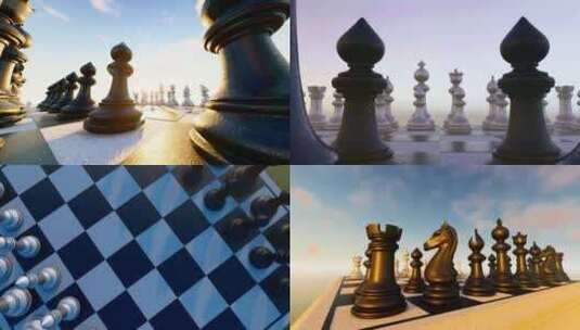 国际象棋博弈比赛宣传意向视频高清在线视频素材下载