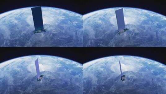 星链卫星在太空中运行提供互联网连接的卫星高清在线视频素材下载