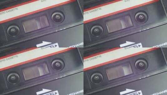 磁带录音机倒带中的盒式磁带高清在线视频素材下载