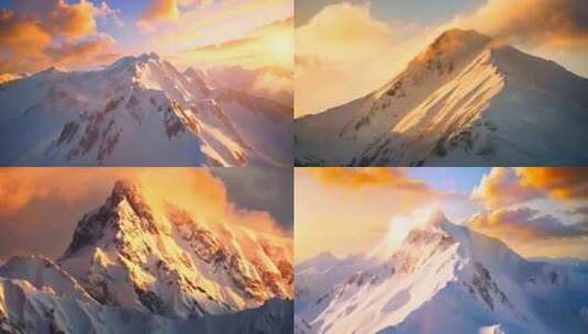 日照金山 雪山日出高清在线视频素材下载