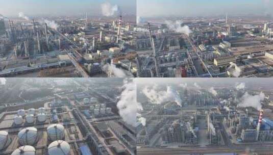 石油化工石化工厂4K航拍高清在线视频素材下载