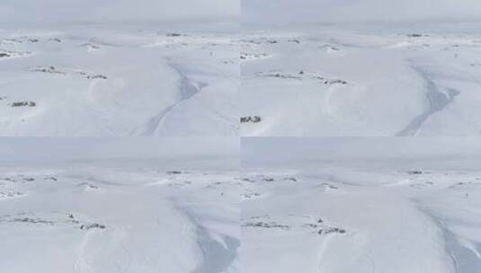 雪地摩托车道上的北极壮丽景观高清在线视频素材下载