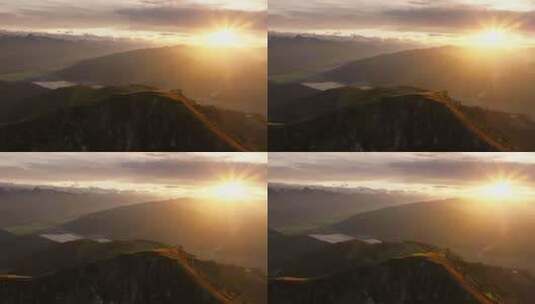 山顶上的金色日出高清在线视频素材下载