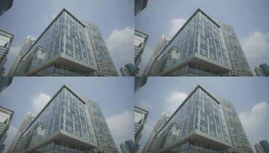原创上海高楼大厦玻璃幕墙延时4K-3高清在线视频素材下载