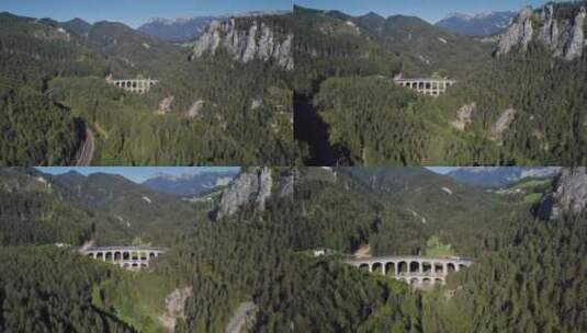 奥地利塞梅林铁路航空全景高清在线视频素材下载