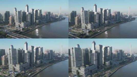 航拍广州cbd总部大厦高清在线视频素材下载