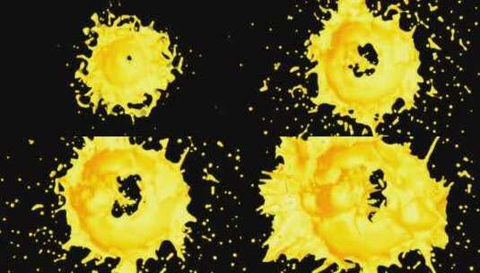 圆形黄色飞溅4K高清在线视频素材下载