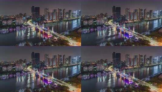 8K_北京通州京杭大运河夜景延时北京夜生活高清在线视频素材下载