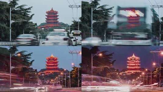 湖北武汉黄鹤楼延时高清在线视频素材下载