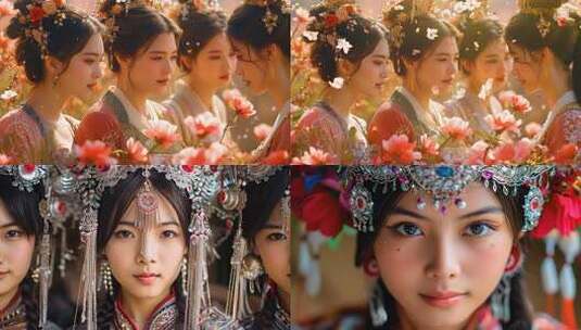 合集 古典美女的魅力中国民族风情传统服饰高清在线视频素材下载