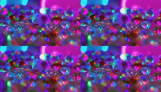 彩色钻石微距特写画面高清在线视频素材下载