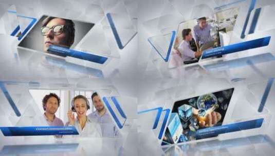 未来企业三角形幻灯片图文展示AE模板高清AE视频素材下载