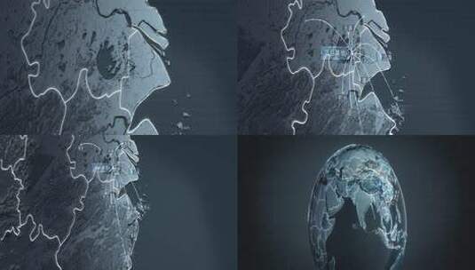 一带一路科技地球高清AE视频素材下载