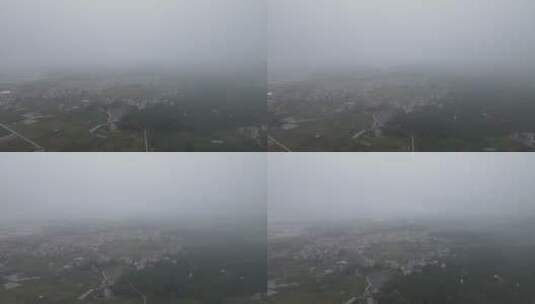雨雾中的村落高清在线视频素材下载