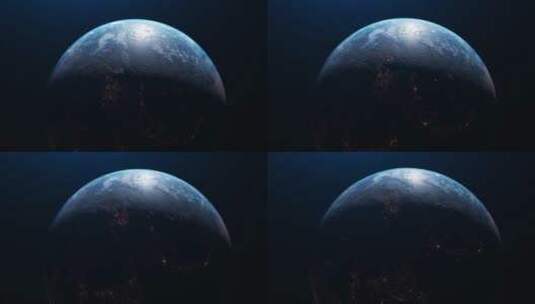 地球自转和昼夜转换的动画高清在线视频素材下载