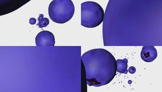 冲向镜头的蓝莓动画高清在线视频素材下载