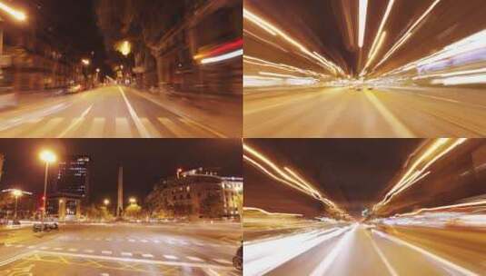 夜间公路交通的延时镜头高清在线视频素材下载