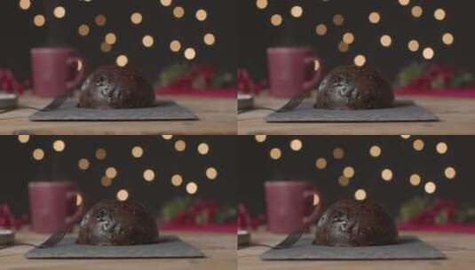 圣诞节时桌上的甜点高清在线视频素材下载