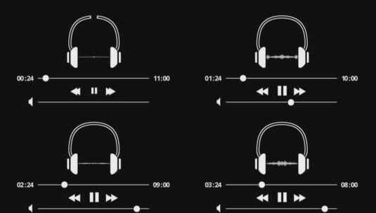 耳机音乐图标高清在线视频素材下载
