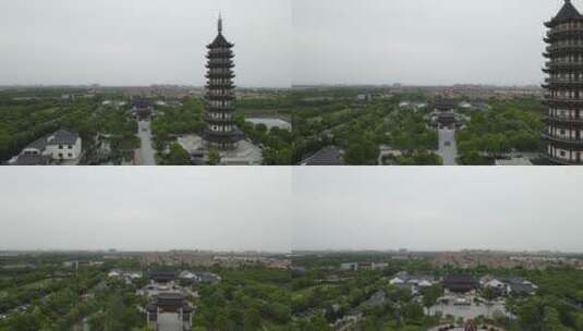 上海奉贤东海观音寺4K航拍原素材高清在线视频素材下载