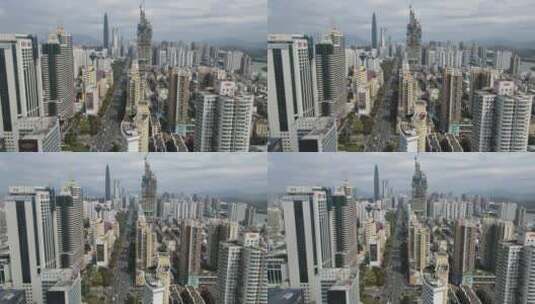 湖南长沙城市风光五一大道高楼建筑高清在线视频素材下载