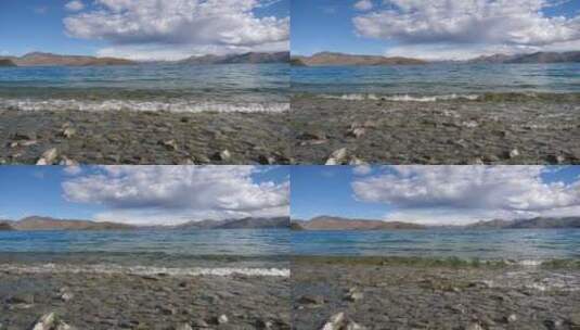 西藏羊卓雍错美丽湖水高清在线视频素材下载