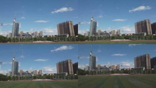 航拍衡阳广电中心城市风光天际线高清在线视频素材下载