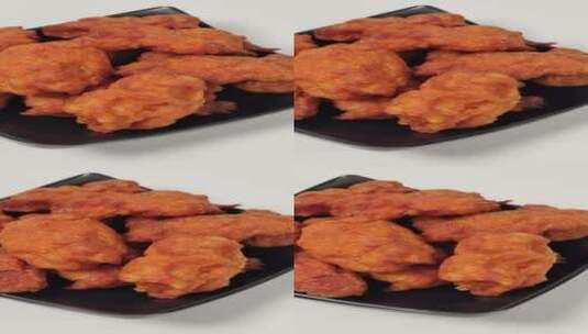 炸鸡柳骨肉相连美食4k视频旋转展示高清在线视频素材下载