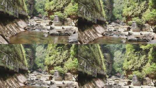 杭州太湖源景区自然风景，小河高清在线视频素材下载