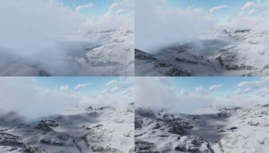 云下的雪山地区_3D高清在线视频素材下载