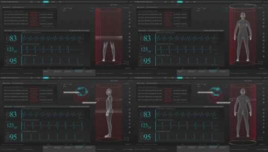扫描身体科幻屏幕HUD操作系统智能界面交互高清在线视频素材下载