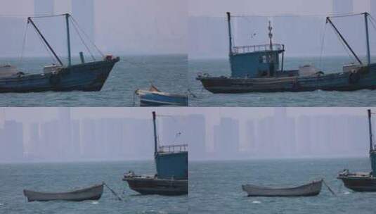 渔船 海洋渔民 青岛风光高清在线视频素材下载