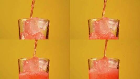 冰激凌杯红苏打水高清在线视频素材下载