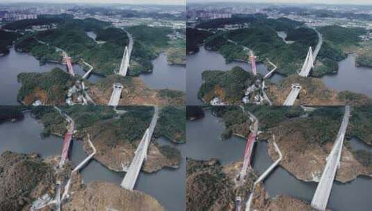 4k航拍贵州清镇红枫湖大桥 3高清在线视频素材下载