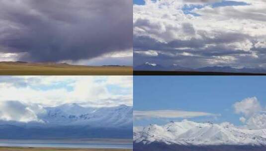 自然风光绝美西藏雪山高原湖泊云层延时高清在线视频素材下载