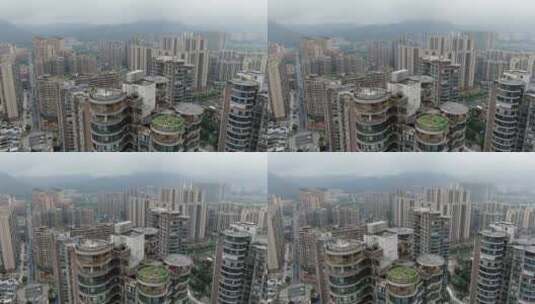 航拍湖南湘乡城市高楼高清在线视频素材下载