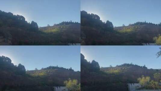 济南驴友徒步旅行胜地，藏龙涧观景台高清在线视频素材下载
