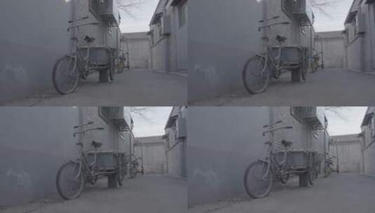 老北京胡同自行车空镜高清在线视频素材下载
