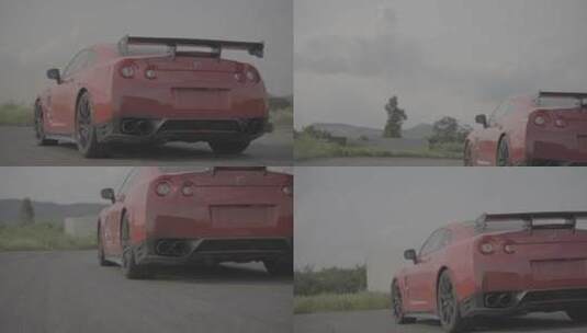 GTR 红色跑车 赛道尾部跟拍 4K SLOG3高清在线视频素材下载