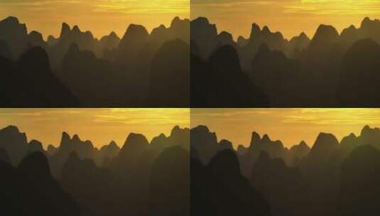 广西桂林自然风光长焦航拍高清在线视频素材下载