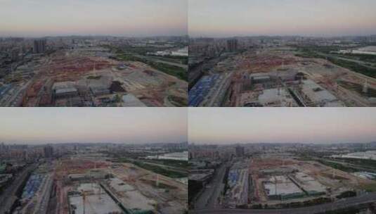 深圳光明松白路建筑工地施工高清在线视频素材下载