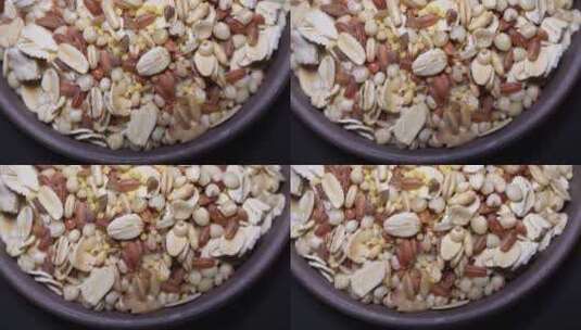 燕麦三色糙米粥粗粮粥杂粮粥食材材料营养高清在线视频素材下载