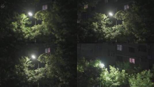 晚上街边路灯高清在线视频素材下载